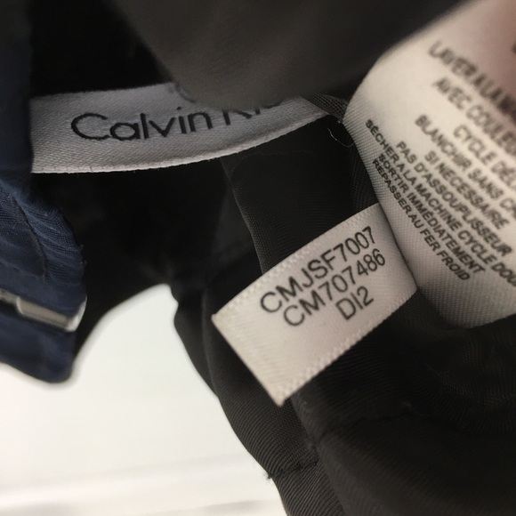 Calvin Klein Men’s Bomber Jacket Navy Blue Size Small Quilted Lining Full Zip - Picture 8 of 15